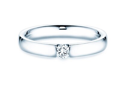 Anillo de compromiso Destiny en 14K oro blanco con diamante 0,15ct H/SI