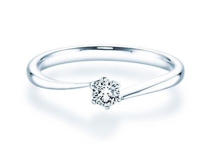 Anillo de compromiso Devotion en 18K oro blanco con diamante 0,15ct H/SI