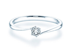 Anillo de compromiso Devotion en 18K oro blanco con diamante 0,15ct H/SI