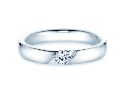 Anillo de compromiso Italic en 14K oro blanco con diamante 0,15ct G/SI
