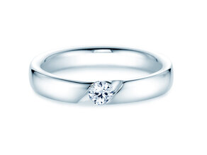 Anillo de compromiso Italic en 14K oro blanco con diamante 0,15ct G/SI