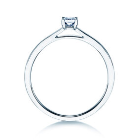 Anillo de compromiso Princess en plata 925/- con diamante 0,15ct G/SI