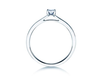 Anillo de compromiso Princess en plata 925/- con diamante 0,15ct G/SI