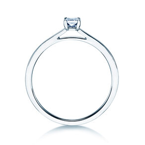 Anillo de compromiso Princess en plata 925/- con diamante 0,15ct G/SI