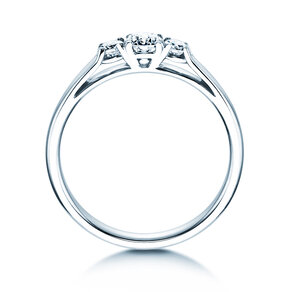 Anillo de compromiso 3 Stones en oro blanco