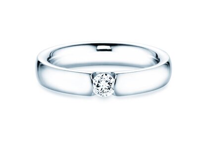 Anillo de compromiso Destiny en 14K oro blanco con diamante 0,20ct H/SI