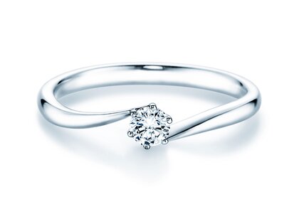Anillo de compromiso Devotion en 14K oro blanco con diamante 0,20ct D/IF