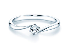 Anillo de compromiso Devotion en 14K oro blanco con diamante 0,20ct D/IF