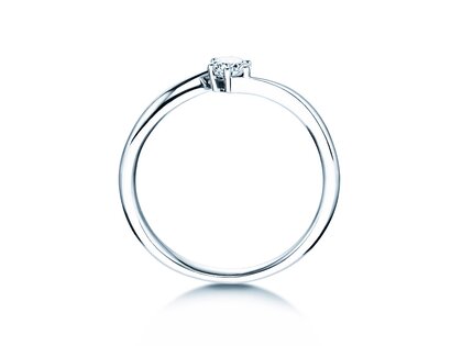 Anillo de compromiso Devotion en 14K oro blanco con diamante 0,20ct D/IF