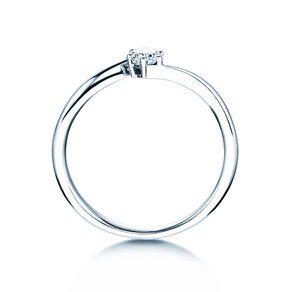 Anillo de compromiso Devotion en 14K oro blanco con diamante 0,20ct D/IF