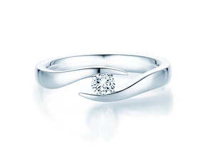 Anillo de compromiso Twist en 14K oro blanco con diamante 0,20ct H/SI