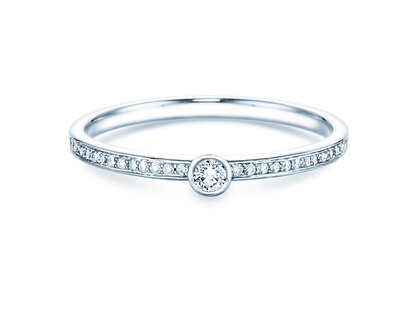 Anillo de compromiso Eternal Pavé en 14K oro blanco con diamantes 0,21ct G/SI