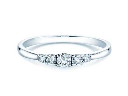 Anillo de compromiso 5 Diamonds en 18K oro blanco con diamantes 0,25ct G/SI