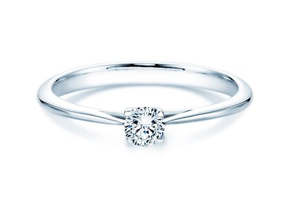 Anillo de compromiso Delight en 9K oro blanco con diamante 0,25ct H/SI