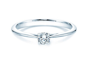 Anillo de compromiso Delight en 9K oro blanco con diamante 0,25ct H/SI