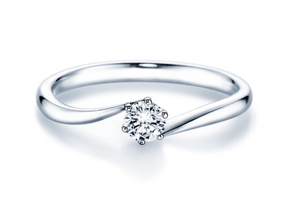 Anillo de compromiso Devotion en 9K oro blanco con diamante 0,25ct H/SI