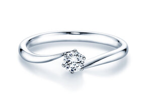 Anillo de compromiso Devotion en 9K oro blanco con diamante 0,25ct H/SI