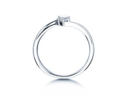 Anillo de compromiso Devotion en 9K oro blanco con diamante 0,25ct H/SI
