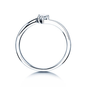 Anillo de compromiso Devotion en 9K oro blanco con diamante 0,25ct H/SI