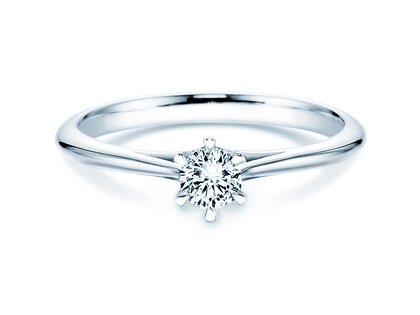 Anillo de compromiso Heaven 6 en 9K oro blanco con diamante de laboratorio 0,25ct
