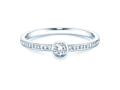 Anillo de compromiso Eternal Pavé en 18K oro blanco con diamantes 0,25ct G/SI