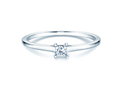 Anillo de compromiso Princess en 14K oro blanco con diamante 0,25ct G/SI