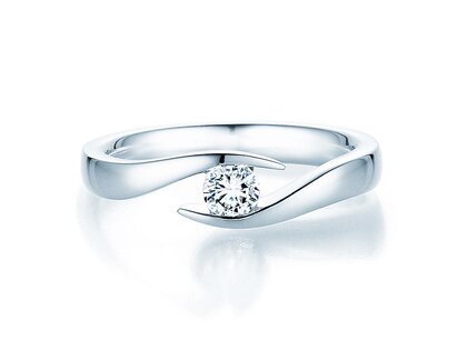 Anillo de compromiso Twist en 14K oro blanco con diamante 0,25ct G/SI