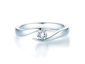 Anillo de compromiso Twist en 14K oro blanco con diamante 0,25ct G/SI