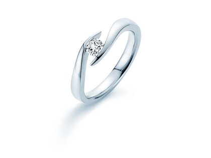 Anillo de compromiso Twist en 14K oro blanco con diamante 0,25ct G/SI