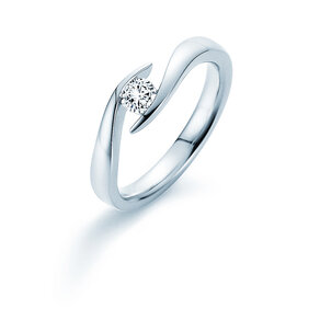 Anillo de compromiso Twist en 14K oro blanco con diamante 0,25ct G/SI