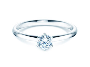 Anillo de compromiso Classic 6 en 14K oro blanco con diamante 0,30ct G/IF