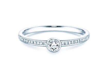 Anillo de compromiso Eternal Pavé en 18K oro blanco con diamantes 0,30ct G/SI
