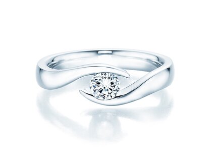 Anillo de compromiso Twist en 9K oro blanco con diamante 0,30ct H/SI