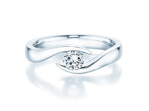 Anillo de compromiso Twist en 9K oro blanco con diamante 0,30ct H/SI