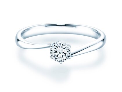 Anillo de compromiso Devotion en 14K oro blanco con diamante 0,35ct G/SI