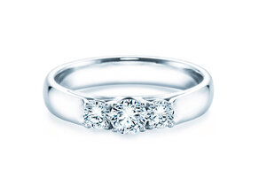 Anillo de compromiso 3 Stones en 14K oro blanco con diamantes 0,40ct G/SI