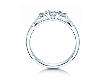 Anillo de compromiso 3 Stones en 14K oro blanco con diamantes 0,40ct G/SI