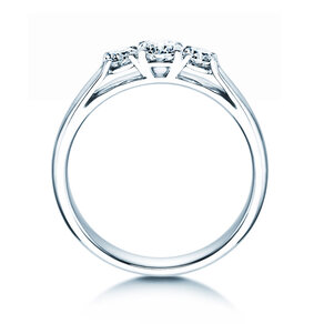 Anillo de compromiso 3 Stones en 14K oro blanco con diamantes 0,40ct G/SI