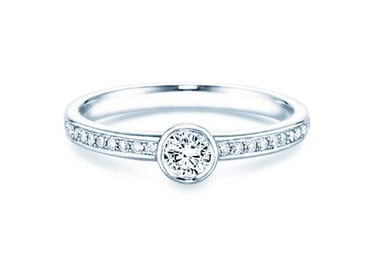 Anillo de compromiso Eternal Pavé en 14K oro blanco con diamantes 0,40ct G/SI