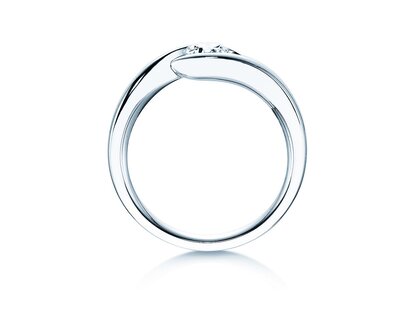 Anillo de compromiso Twist en 18K oro blanco con diamante 0,40ct H/SI