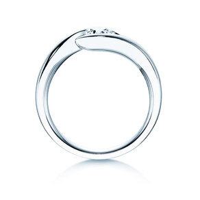 Anillo de compromiso Twist en 18K oro blanco con diamante 0,40ct H/SI