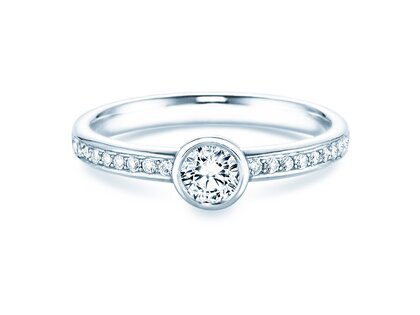 Anillo de compromiso Eternal Pavé en 18K oro blanco con diamantes 0,46ct G/SI