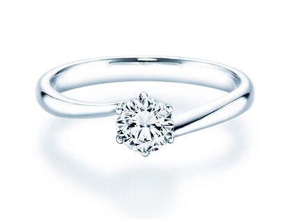Anillo de compromiso Devotion en 14K oro blanco con diamante 0,50ct H/SI
