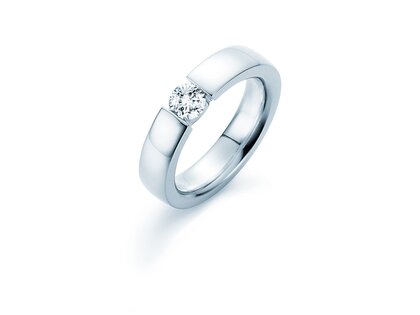 Anillo de compromiso Infinity en platino 950/- con diamante 0,50ct H/SI
