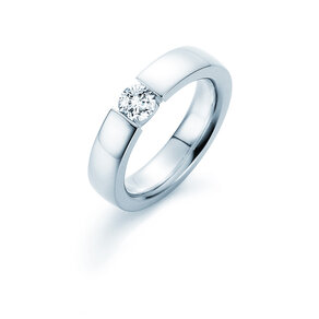 Anillo de compromiso Infinity en platino 950/- con diamante 0,50ct H/SI