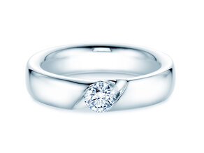 Anillo de compromiso Italic en 14K oro blanco con diamante 0,50ct G/SI