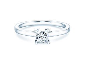 Anillo de compromiso Princess en 14K oro blanco con diamante 0,50ct G/SI