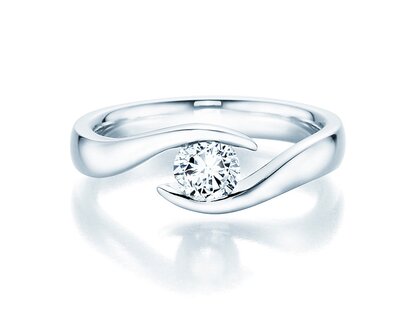 Anillo de compromiso Twist en platino 950/- con diamante 0,50ct G/SI
