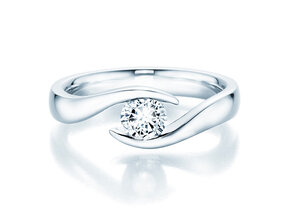 Anillo de compromiso Twist en platino 950/- con diamante 0,50ct G/SI