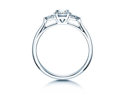 Anillo de compromiso Vivid Asscher en 14K oro blanco con diamantes 0,53ct G/SI